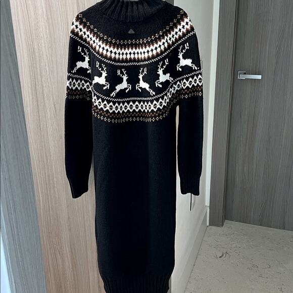 $190 BARBOUR Kingsbury Sweater Dress Faire Isle L /US 12 - Picture 1 of 9